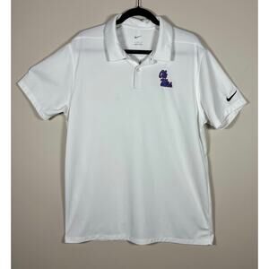 Ole Miss Nike Golf Dri-Fit Polo Shirt, Short Sleeve, Sz Large, White
